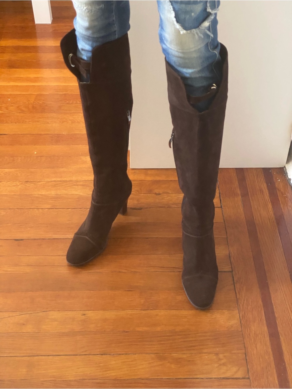 Gorgeous Suede Tall Boots with Cuffs